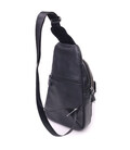Стильная мужская сумка слинг из натуральной зернистой кожи 21402 Vintage Черный картинка, изображение, фото