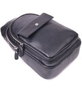Стильна чоловіча сумка слінг із натуральної зернистої шкіри 21402 Vintage Чорний картинка, зображення, фото