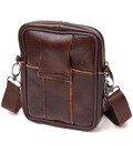 Компактная сумка мужская на пояс из натуральной кожи 21484 Vintage Коричневая картинка, изображение, фото