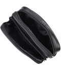 Горизонтальная поясная сумка для мужчин из натуральной кожи 21485 Vintage Черная картинка, изображение, фото