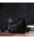 Горизонтальна поясна сумка для чоловіків з натуральної шкіри 21485 Vintage Чорна картинка, зображення, фото