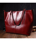 Вместительная сумка шоппер из натуральной кожи 22076 Vintage Бордовая картинка, изображение, фото