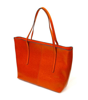 Стильная сумка шоппер из натуральной кожи 22096 Vintage Рыжая картинка, изображение, фото