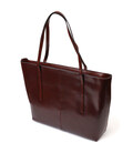 Практичная сумка шоппер из натуральной кожи 22103 Vintage Коричневая картинка, изображение, фото
