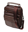 Вертикальная мужская сумка из натуральной кожи Vintage 21952 Коричневая картинка, изображение, фото