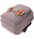 Оригінальна сумка-рюкзак з двома відділеннями із щільного текстилю Vintage 22161 Сірий картинка, зображення, фото
