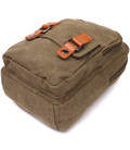 Сумка-рюкзак у стилі мілітарі з двома відділеннями із щільного текстилю Vintage 22163 Оливковий картинка, зображення, фото