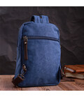 Універсальна сумка-рюкзак із двома відділеннями із щільного текстилю Vintage 22165 Синій картинка, зображення, фото
