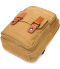 Зручна сумка-рюкзак у стилі мілітарі з двома відділеннями із щільного текстилю Vintage 22166 Пісочний картинка, зображення, фото