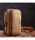 Интересная мужская сумка через плечо из плотного текстиля Vintage 22194 Песочный картинка, изображение, фото