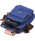 Удобная небольшая мужская сумка из плотного текстиля Vintage 22221 Синий картинка, изображение, фото