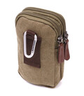 Компактна сумка-чохол на пояс із металевим карабіном із текстилю Vintage 22224 Оливковий картинка, зображення, фото