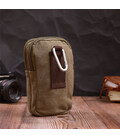 Компактная сумка-чехол на пояс с металлическим карабином из текстиля Vintage 22224 Оливковый картинка, изображение, фото