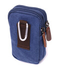 Практична сумка-чохол на пояс із металевим карабіном із текстилю Vintage 22226 Синій картинка, зображення, фото
