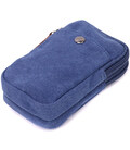 Практичная сумка-чехол на пояс с металлическим карабином из текстиля Vintage 22226 Синий картинка, изображение, фото