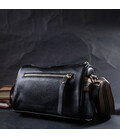 Жіноча сумка з прикрасою із натуральної шкіри Vintage 22262 Чорна картинка, зображення, фото