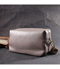 Жіноча цікава сумка з двома ременями з натуральної шкіри Vintage 22275 Сірий картинка, зображення, фото