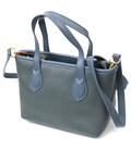 Элегантная сумка с двумя ручками из натуральной кожи Vintage 22282 Голубая картинка, изображение, фото