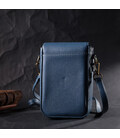 Женская сумка вертикального формата с клапаном из натуральной кожи Vintage 22310 Голубая картинка, изображение, фото