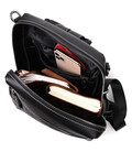 Місткий жіночий рюкзак-сумка прошитий білим рядком з натуральної шкіри Vintage 22314 Чорний картинка, зображення, фото