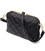 Класична сумка жіноча через плече з натуральної стьобаної шкіри Vintage 22315 Чорна картинка, зображення, фото