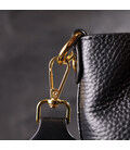 Жіноча сумка з оригінальною застібкою ґудзиком з натуральної шкіри Vintage 22319 Чорна картинка, зображення, фото
