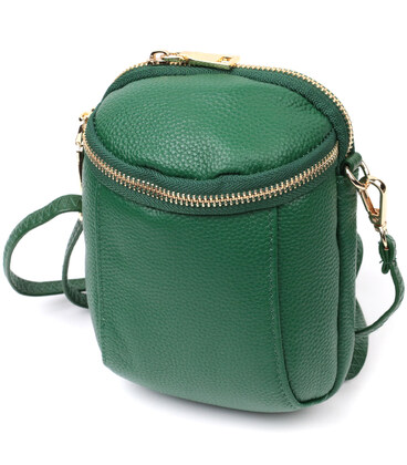 Интересная сумка для женщин из мягкой натуральной кожи Vintage 22341 Зеленая картинка, изображение, фото