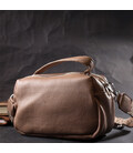 Прямоугольная сумка для женщин на два отделения из натуральной кожи Vintage 22345 Бежевая картинка, изображение, фото