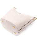 Компактная женская сумка с автономной косметичкой внутри из натуральной кожи Vintage 22365 Белая картинка, изображение, фото