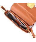 Модная сумка с жестким каркасом из натуральной кожи Vintage 22390 Коричневая картинка, изображение, фото