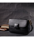 Лаконичная сумка с жестким каркасом из натуральной кожи Vintage 22391 Черная картинка, изображение, фото