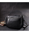 Кожаная женская сумка полукруглого формата на плечо Vintage 22394 Черная картинка, изображение, фото
