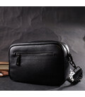 Женская сумка с переплетами из натуральной кожи Vintage 22406 Черная картинка, изображение, фото