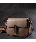 Женская полукруглая сумка с интересным магнитом-защелкой из натуральной кожи Vintage 22440 Бежевая картинка, изображение, фото