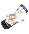 Затискач для грошей з італійської шкіри GRANDE PELLE 11149 Чорний картинка, зображення, фото