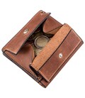 Компактное портмоне унисекс с накладной монетницей GRANDE PELLE 11238 Коричневое картинка, изображение, фото