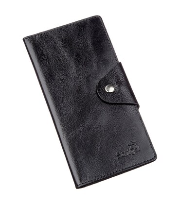 Бумажник мужской вертикальный из кожи алькор на кнопках SHVIGEL 16173 Черный картинка, изображение, фото