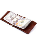 Мужской кожаный зажим для денег GRANDE PELLE 11361 Коричневый картинка, изображение, фото