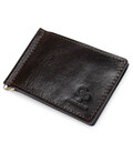 Мужской практичный зажим для денег GRANDE PELLE 11403 Темно-коричневый картинка, изображение, фото