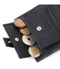 Функціональний вертикальний невеликий чоловічий гаманець із зернистої шкіри KARYA 20992 Чорний картинка, зображення, фото