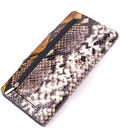 Незвичайне жіноче портмоне з натуральної фактурної шкіри під змію KARYA 21004 Різнокольоровий картинка, зображення, фото