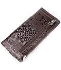 Красивий жіночий гаманець із натуральної фактурної шкіри під змію KARYA 21006 Коричневий картинка, зображення, фото