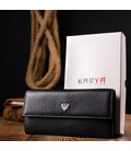 Стильний жіночий гаманець із натуральної зернистої шкіри KARYA 21007 Чорний картинка, зображення, фото