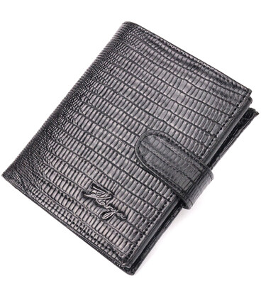 Отличный мужской кошелек из фактурной кожи KARYA 21038 Черный картинка, изображение, фото