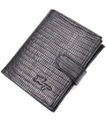 Відмінний чоловічий гаманець із фактурної шкіри KARYA 21038 Чорний картинка, зображення, фото