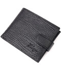 Класичний чоловічий гаманець з хлястиком із натуральної шкіри KARYA 21079 Чорний картинка, зображення, фото