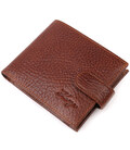 Функціональний чоловічий гаманець з хлястиком із натуральної шкіри KARYA 21080 Світло-коричневий картинка, зображення, фото
