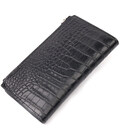 Оригинальный складной бумажник из натуральной кожи с тиснением под крокодила KARYA 21128 Черный картинка, изображение, фото