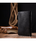 Современный складной бумажник из натуральной фактурной кожи KARYA 21129 Черный картинка, изображение, фото