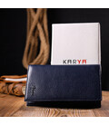 Вертикальний гаманець із натуральної шкіри KARYA 21141 Синій картинка, зображення, фото
